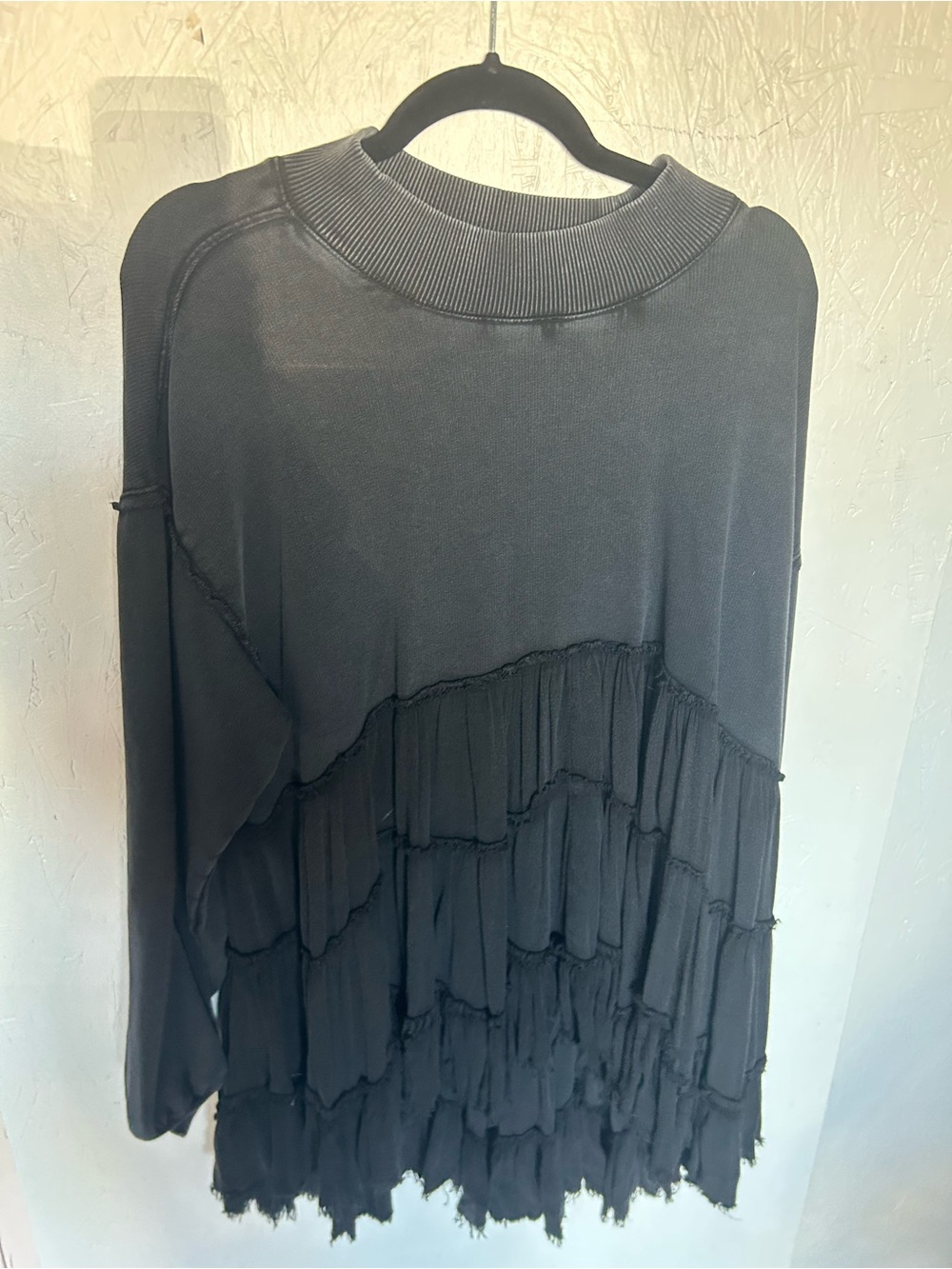 We The Free Black Ruffle-Tier Pullover